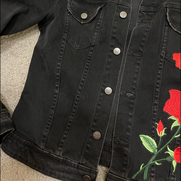 Revice Black Rose Embroidery Jacket Size M - Picture 4 of 5